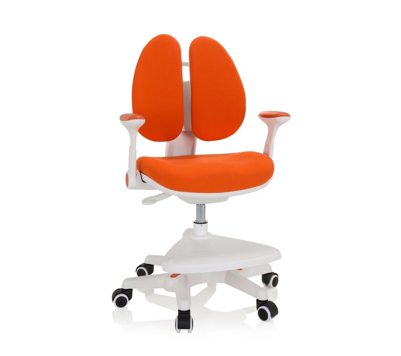 Chaise Pour Enfants Kid Wing Tissu Orange Accoudoirs Compris