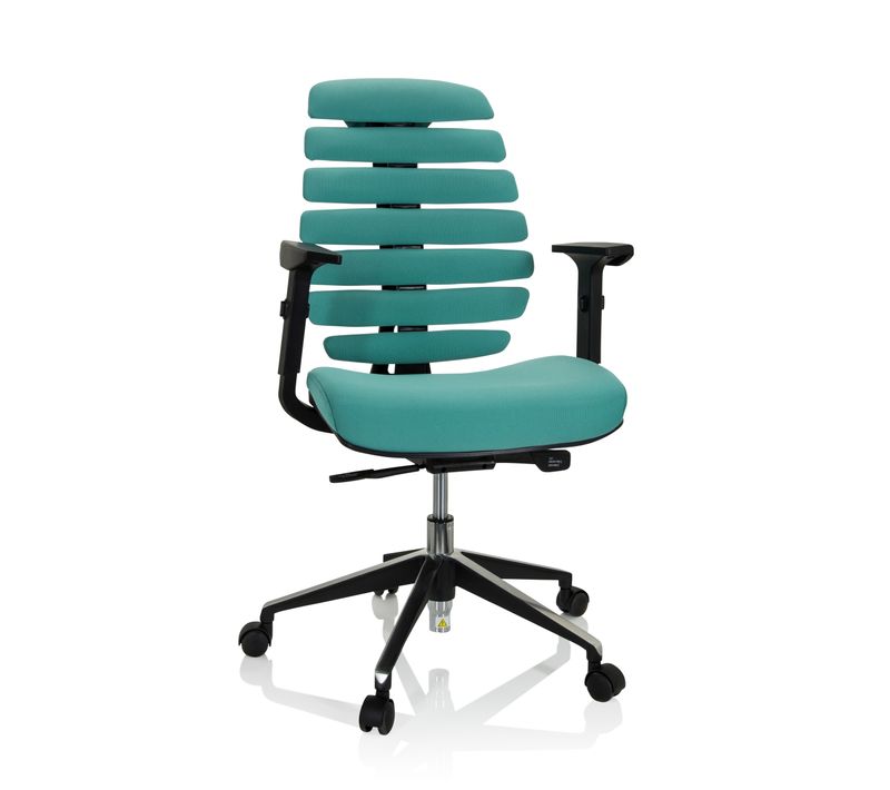 Fauteuil De Bureau Ergo Line Ii Tissu Turquoise Accoudoirs Compris