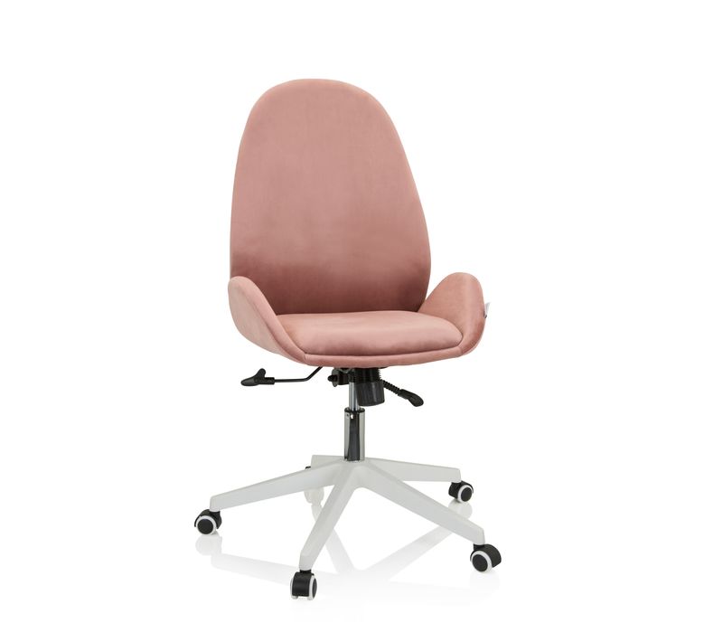 Chaise De Bureau Avea Tissu Rose Accoudoirs Compris