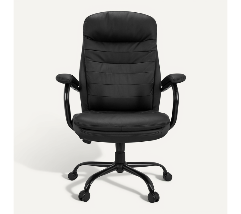 Fauteuil De Bureau Relax XXL B Simili Noir Accoudoirs Compris