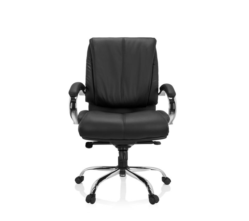 Fauteuil De Bureau XXL H 100 Simili Noir Accoudoirs Compris