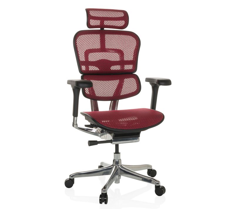 Siège De Direction De Luxe Ergohuman Gen2 Tissu Maille Rouge Avec Accoudoirs (réglables En Hauteur)
