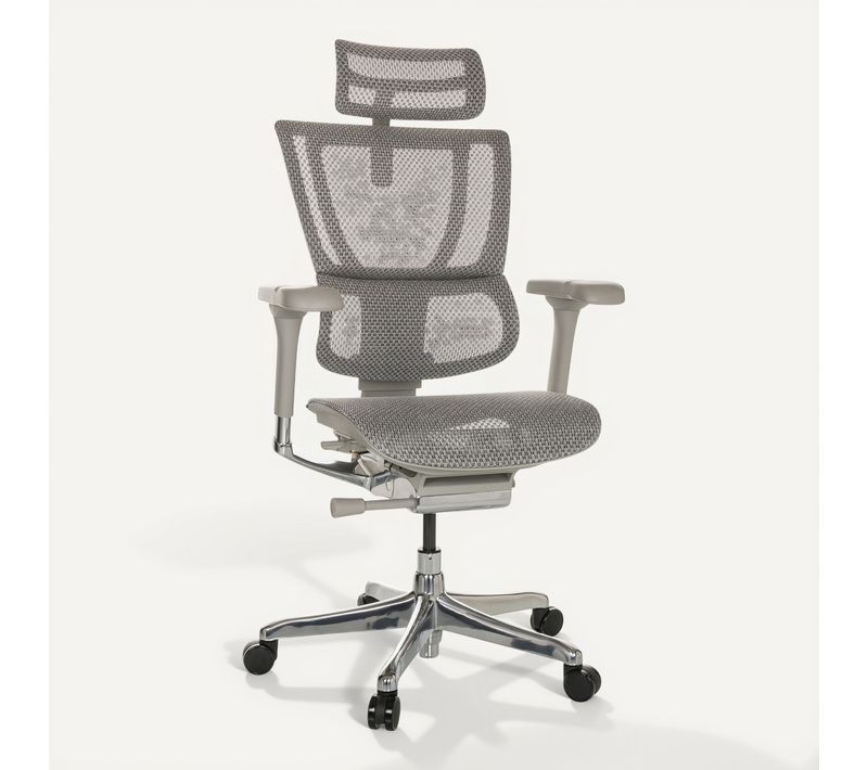 Siège De Direction De Luxe Ergohuman Slim G Gen2 Tissu Maille Gris Clair Avec Accoudoirs (réglables