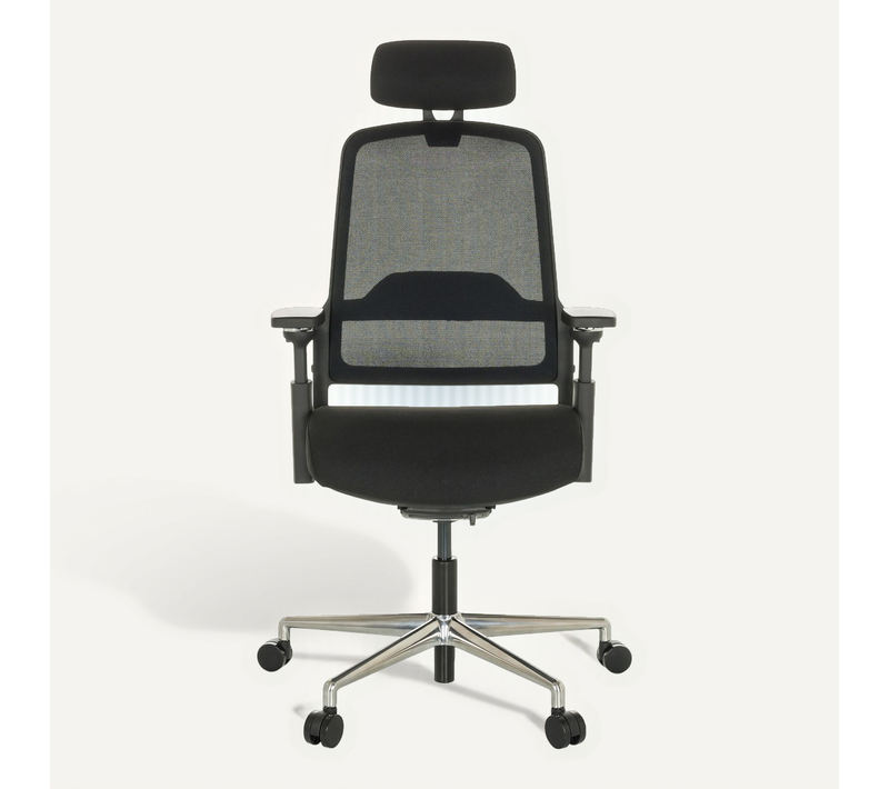 Fauteuil De Bureau Teraro Ax Tissu / Tissu Maille Noir Avec Accoudoirs (réglables En Hauteur)