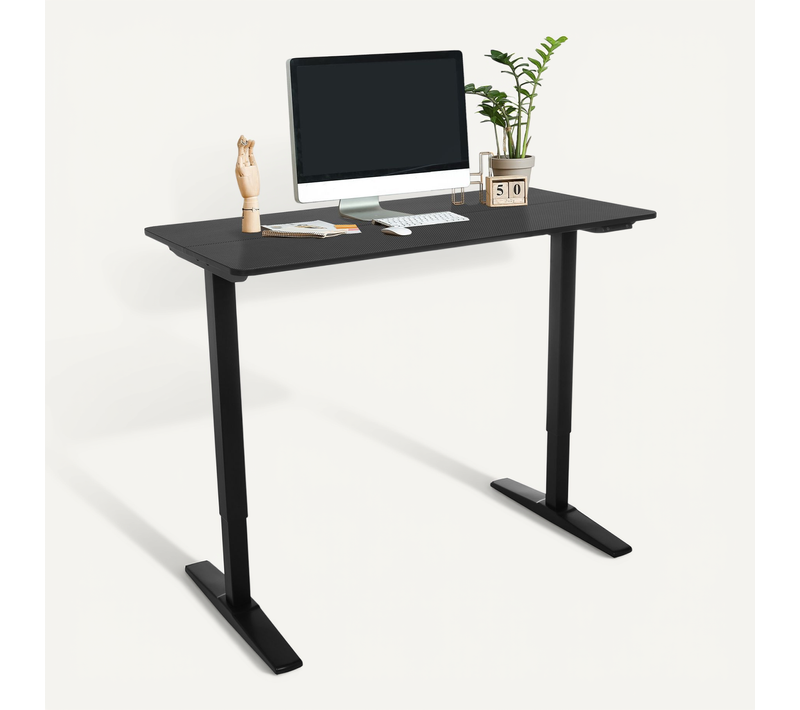 Bureau Stand Carbon Panneau Mdf, Cadre En Acier Noir