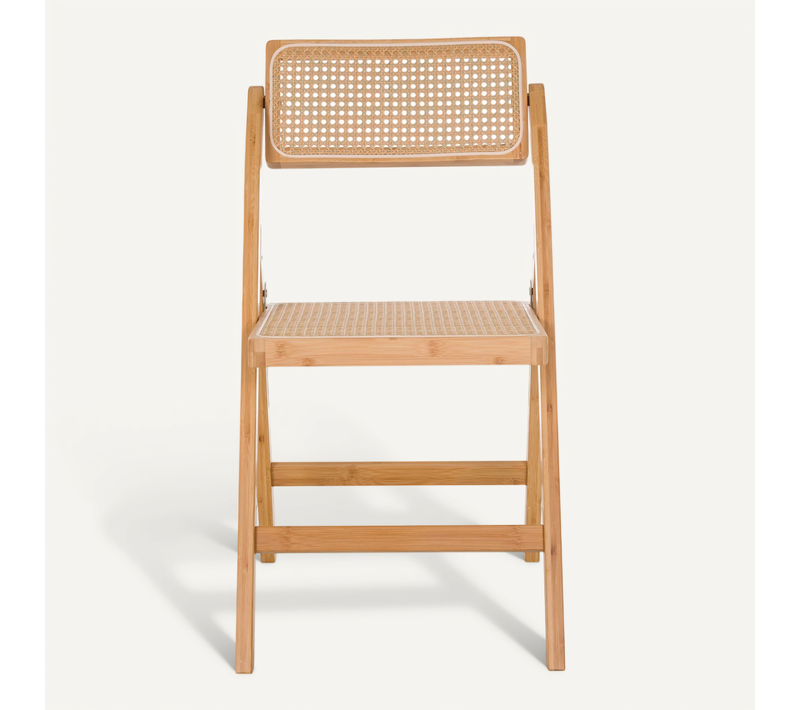 Chaise Pliante Tudela Bamboo Bambou, Rotin Marron