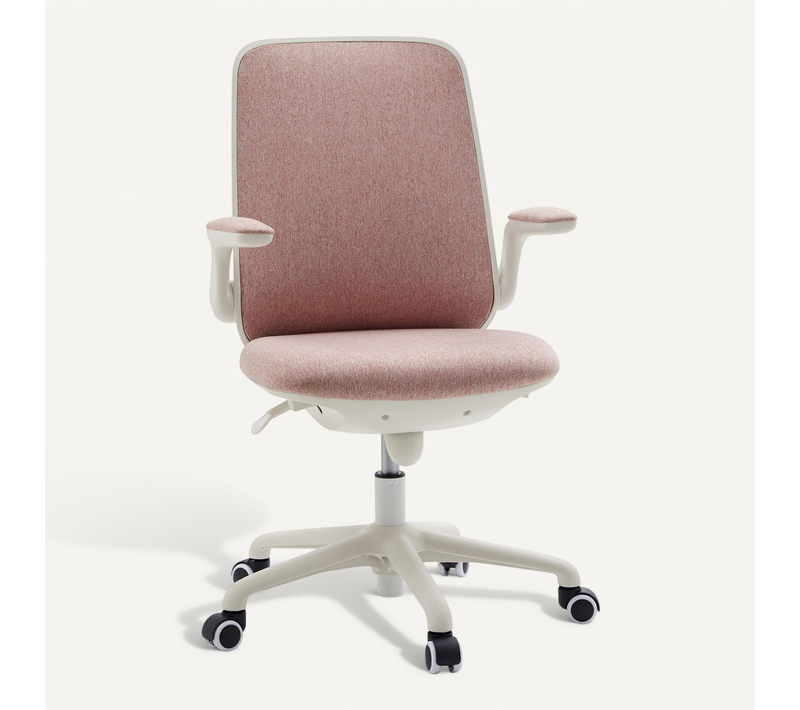 Chaise Pivotante Pour Des Enfants Swivelo Tissu Rose Avec Accoudoirs Rabattables
