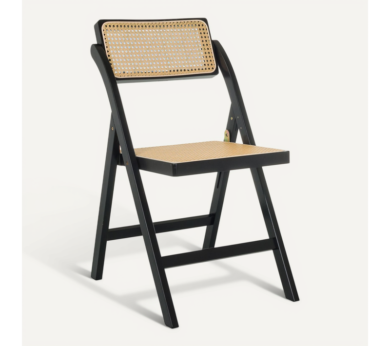 Chaise Pliante Tudela Bamboo Bambou, Rotin Noir/marron