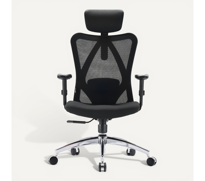 Fauteuil De Bureau M18-m148 Tissu / Tissu Maille Noir Avec Accoudoirs (réglables En Hauteur)