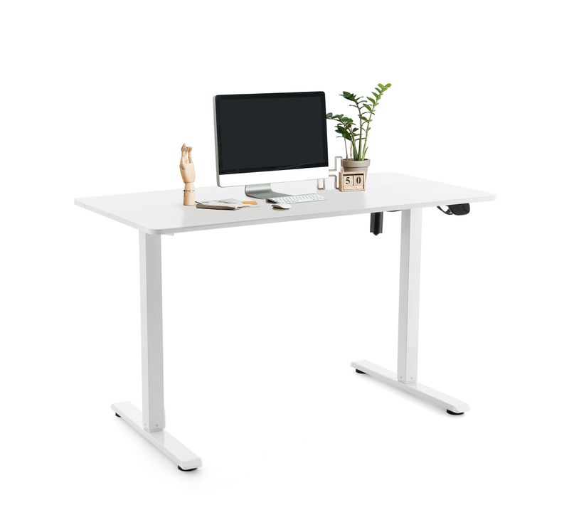 Bureau Worktime Panneau Mdf, Cadre En Acier Blanc