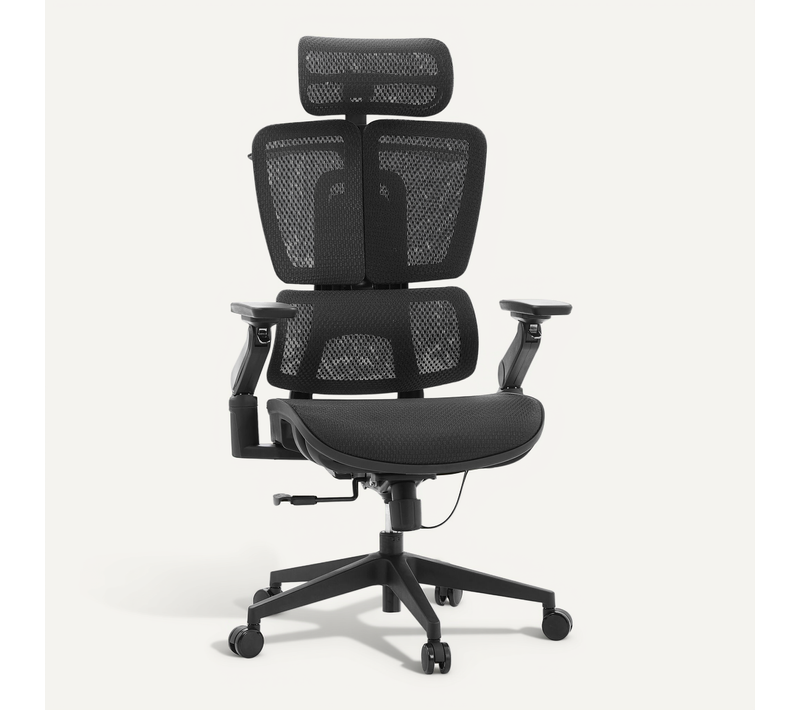 Fauteuil De Bureau Ergo U2 Pro3 Tissu Maille Noir Avec Accoudoirs (réglables En Hauteur)