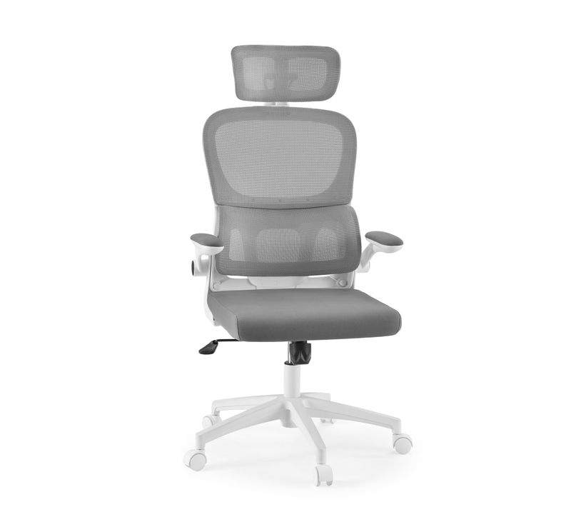 Chaise De Bureau Ergomy Flex Tissu / Tissu Maille Gris Accoudoirs Fournis, Surface Toucher Doux