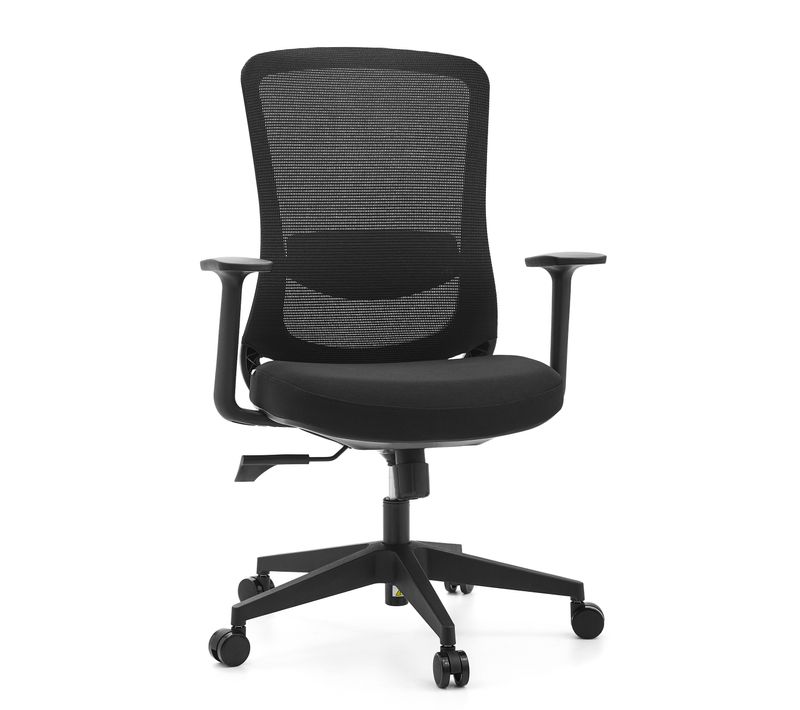 Chaise De Bureau Sedito Tissu / Tissu Maille Noir/noir Accoudoirs Fournis, Surface Toucher Doux