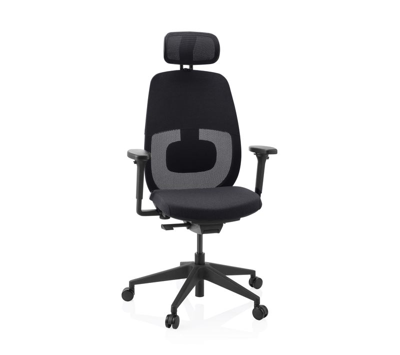 Fauteuil De Bureau Skandis Pro Tissu / Tissu Maille Noir Accoudoirs Fournis (réglables En Hauteur)
