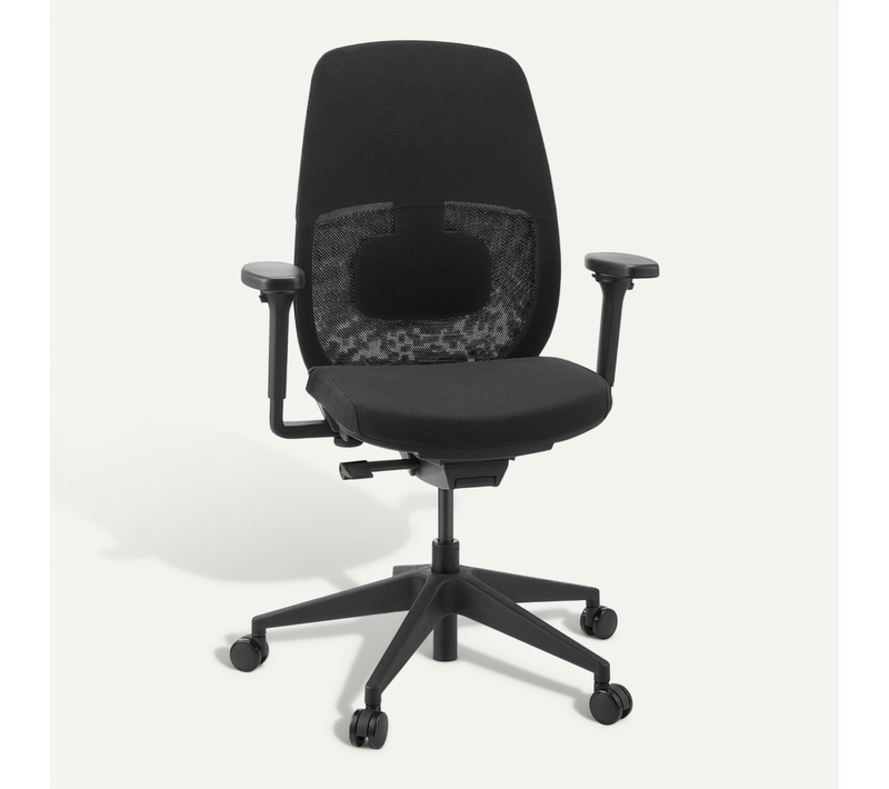 Fauteuil De Bureau Skandis Tissu / Tissu Maille Noir Accoudoirs Fournis (réglables En Hauteur)