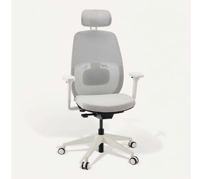 Fauteuil De Bureau Skandis Pro Tissu / Tissu Maille Gris Accoudoirs Fournis (réglables En Hauteur)