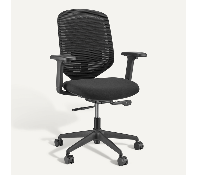 Fauteuil De Bureau Delvia Tissu / Tissu Maille Noir Accoudoirs Compris
