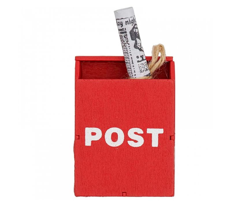 Boîte Aux Lettres Miniature Avec Journal Pour Décors De Noël 5x3,5x1,8cm