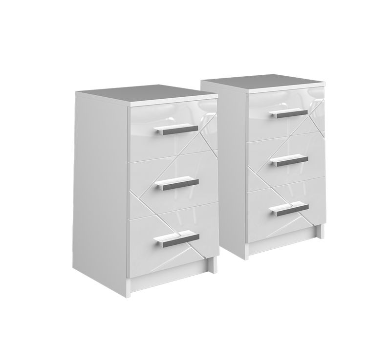 Table De Chevet Irma 37287 Blanc Set De 2
