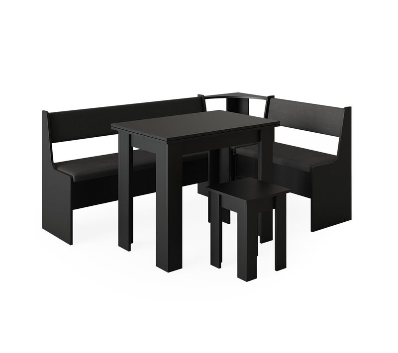 Groupe De Banquettes Dangle Roman 40260 Noir 180x120cm Avec Table