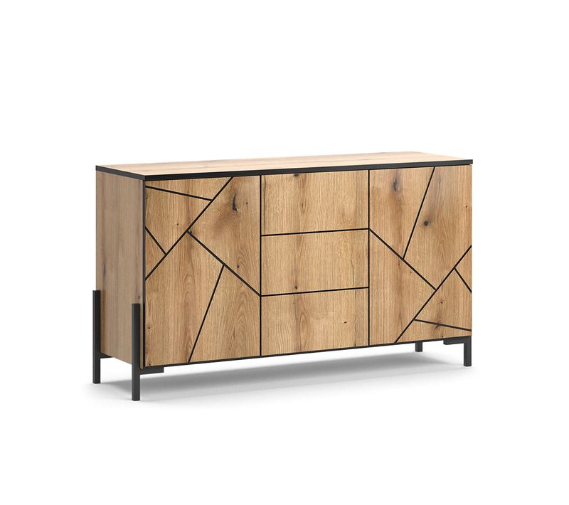 Commode Avec Tiroirs Hatto 40525 Chêne 124x69.6cm