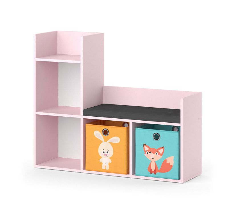 Bibliothèque Enfant Luigi 40774 Rose 107.2x88.6cm Avec 2 Boîtes Pliantes (multicolore)