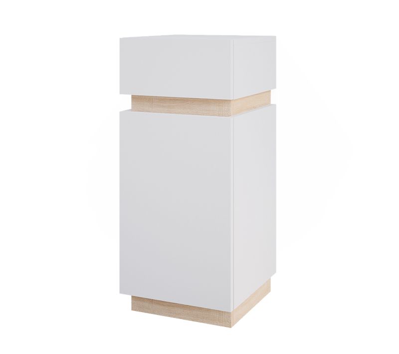 Meuble Salle De Bain Gloria, Blanc, 33x75.5cm Avec Porte Et Tiroir