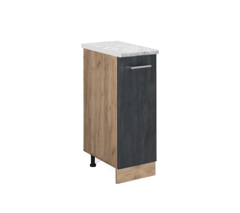 Meuble De Cuisine R-line 47562 Béton Noir 30cm Pt Marbre