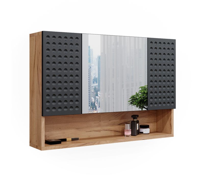 Armoire De Toilette Irma 42860 Anthracite à Pois 80.1x55cm