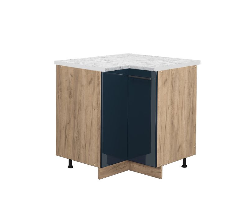 Meuble Dangle Fame-line 48867 Bleu Foncé Brillant 80.5cm , Pt Marbre