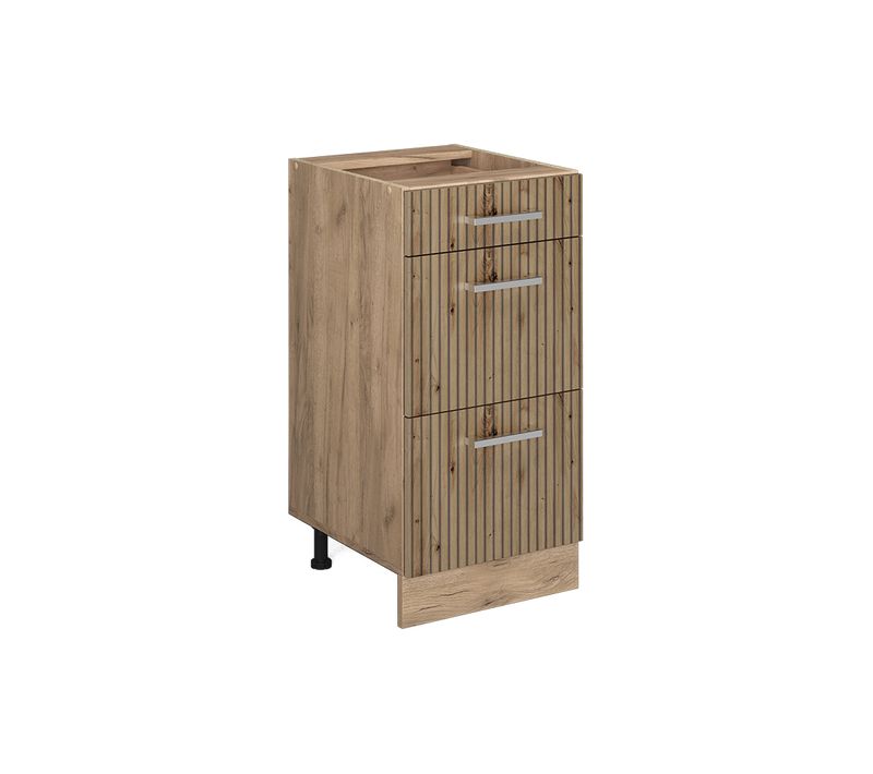 Meuble Cuisine R-line 49154 Chêne Artisan 40cm Avec Tiroirs, Pt Chêne