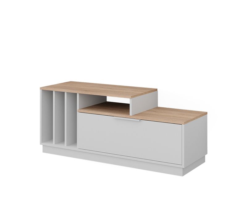 Buffet Bas Betti 51713 Blanc/sonoma 120x49.9cm Avec 1 Porte