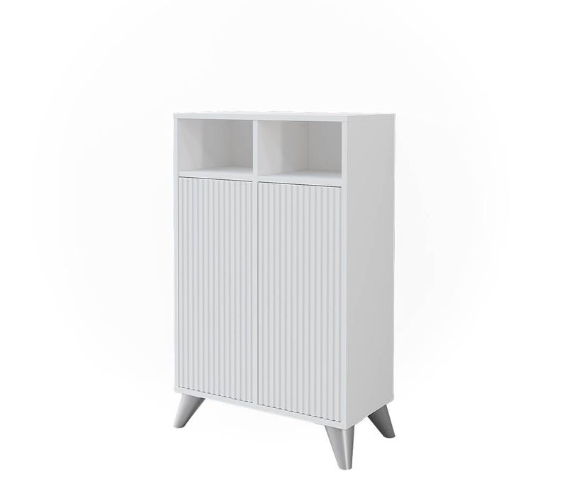 Armoire Midischrank Leano 52132 Blanc 60x97cm Avec 2 Portes