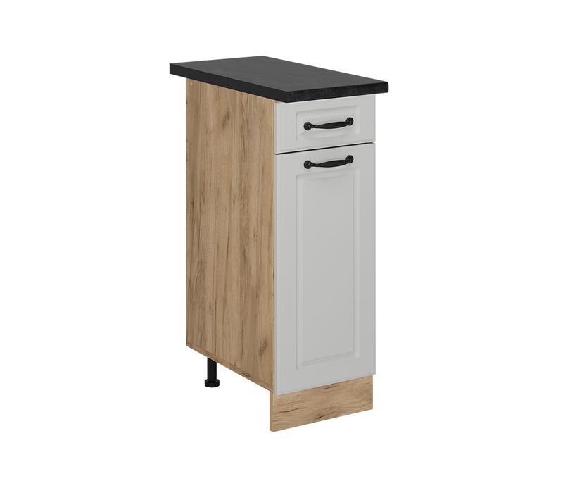 Meuble Cuisine R-line 53445 Blanc Campagne 30cm , Pt Anthracite
