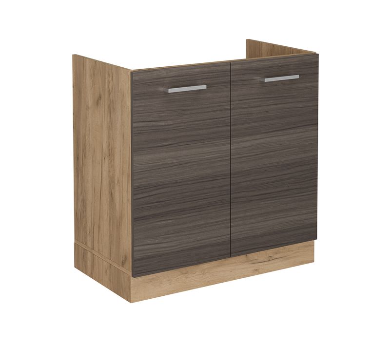 Meuble Bas Sous-évier R-line 53909 Gris Noble 80cm Sans Pt