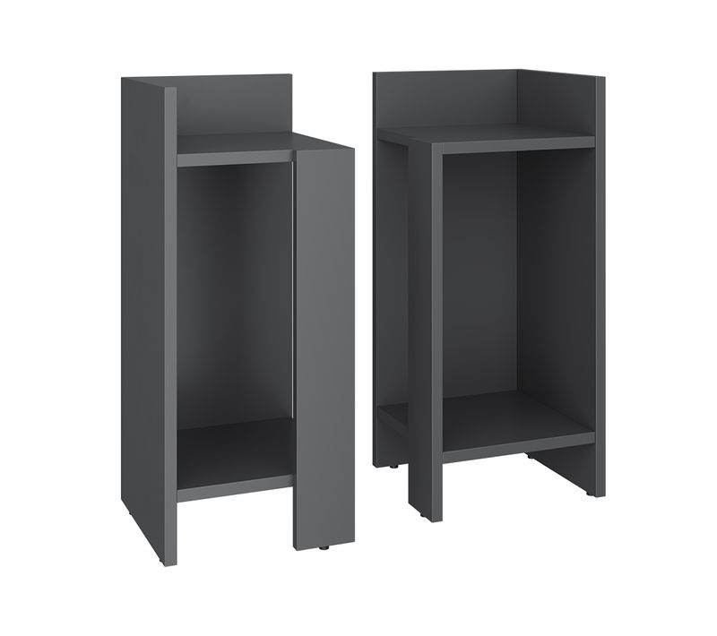 Table De Nuit Lenar 54432 Anthracite Lot De 2