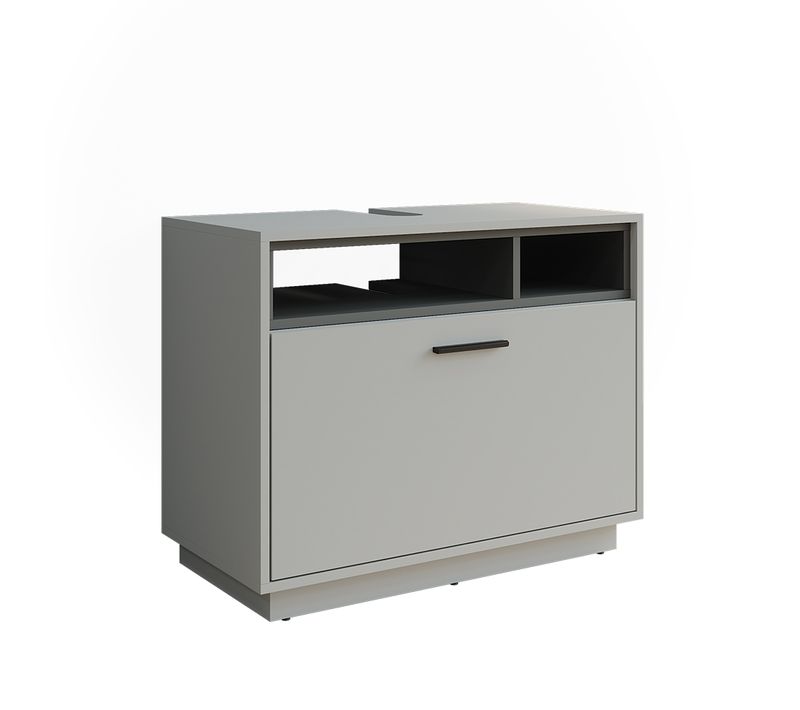 Meuble Sous Vasque Beatrice 54889 Gris/anthracite 80x64cm Avec Tiroir