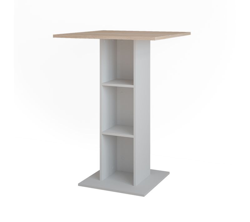 Table De Bar Repose 55372 Blanc/sonoma 75x75cm