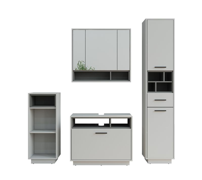 Meubles Bain Beatrice 55794 Gris/anthracite Kit 4