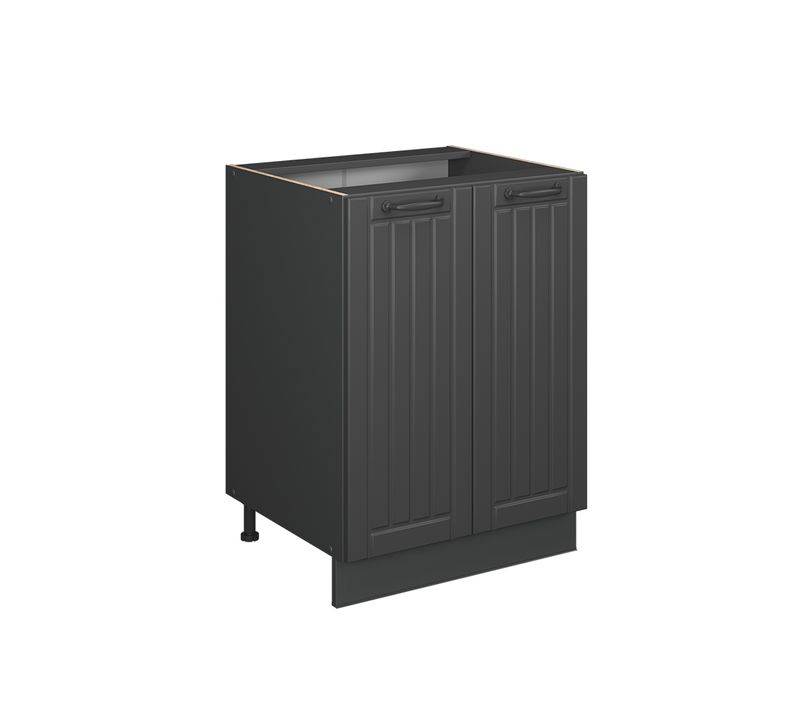 Meuble Bas De Cuisine Fame-line 56906 Gris Foncé 60cm , Pt Anthracite