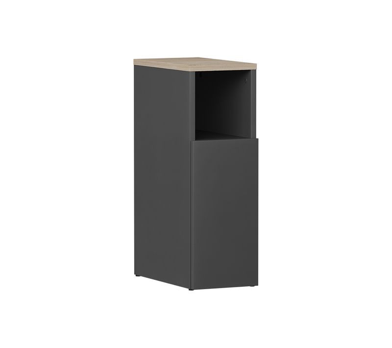 Table De Chevet Enton 57307 Anthracite/sonoma 20x59.5cm Avec 1 Porte
