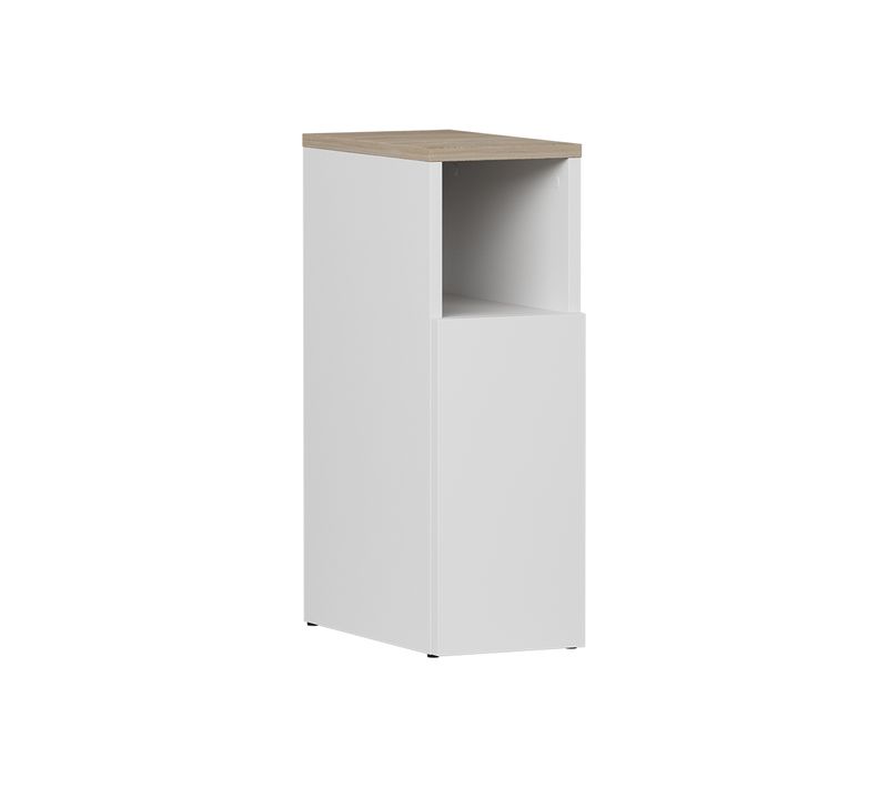 Table De Chevet Enton 57308 Blanc/sonoma 20x59.5cm Avec 1 Porte