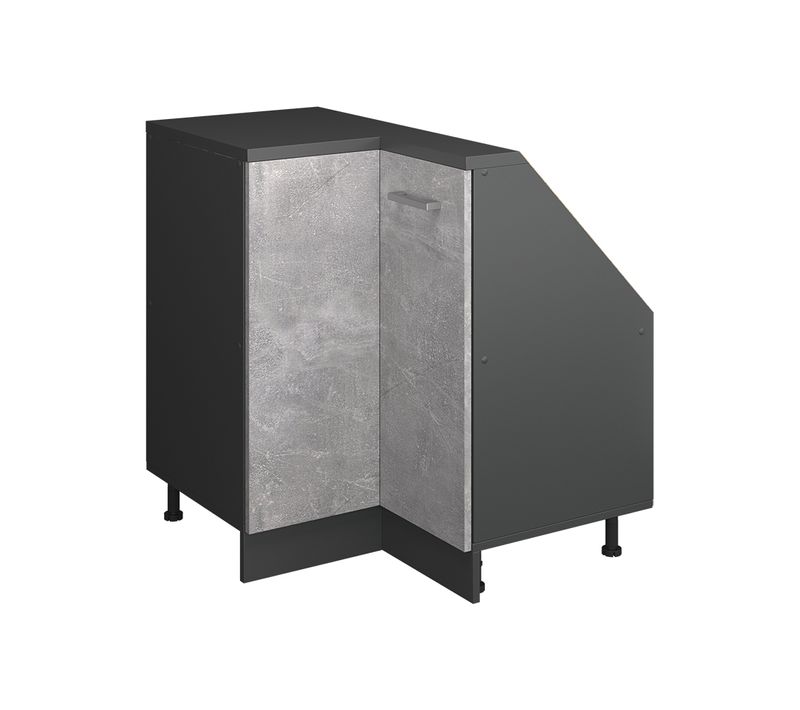 Meuble De Cuisine Dangle Pour Combles R-line 59091 Béton 75.6cm Avec 1 Porte