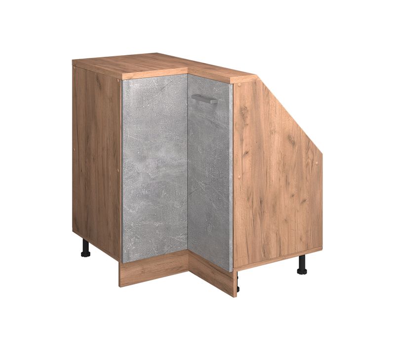 Meuble De Cuisine Dangle Pour Combles R-line 59104 Béton 75.6cm Avec 1 Porte