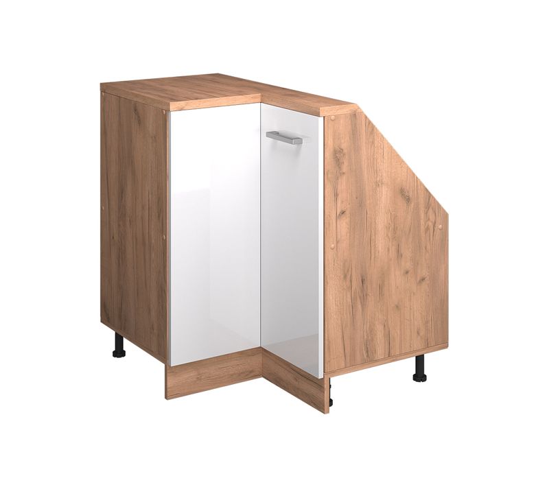 Meuble De Cuisine Dangle Pour Combles R-line 59112 Blanc Haute Brillance 75.6cm Avec 1 Porte