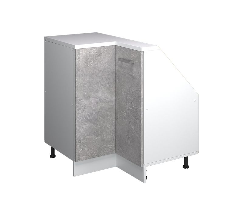 Meuble De Cuisine Dangle Pour Combles R-line 59117 Béton 75.6cm Avec 1 Porte