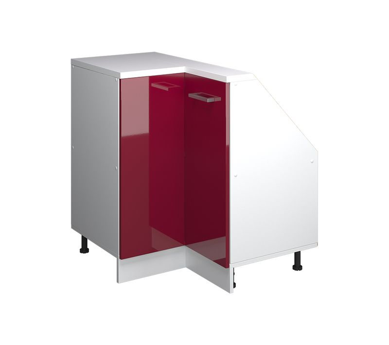 Meuble De Cuisine Dangle Pour Combles R-line 59120 Rouge Brillant 75.6cm Avec 1 Porte