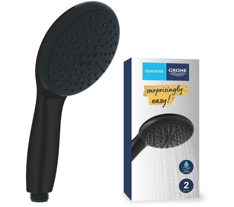 Pommeau De Douche - Grohe Vitalio Start 110 279462431 - 2 Jets (pluie/stimulant) - Noir Mat
