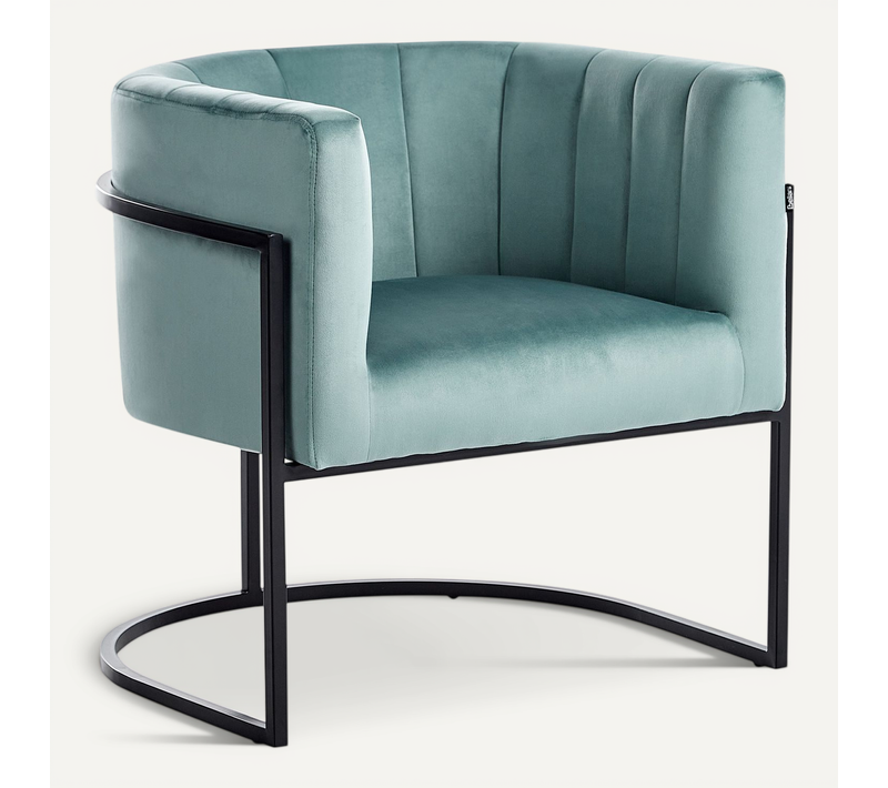 Fauteuil Larvik Ii Velours Vert Menthe