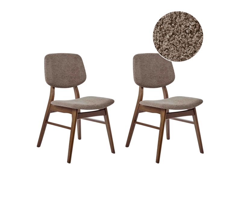 Lot De 2 Chaises De Salle à Manger Elaine Bois Marron Foncé/taupe